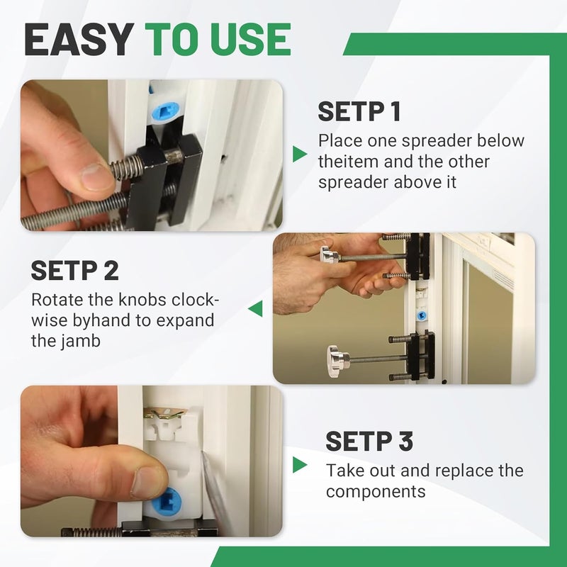 Rendrox 2PCS Window Jamb Stretcher Tool Set with 6061 Aluminum Solid Knob for Vinyl Window Frame Repair, No Cutting/Heat, Repair Pivot Shoes & Balances Easily - Image 5